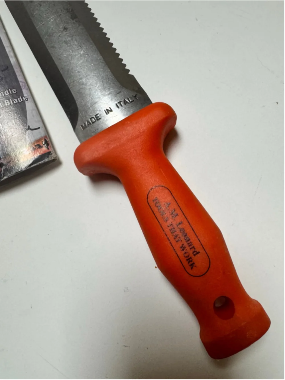 A.M. Leonard Deluxe Soil Knife Orange–Hori Hori w/ 6-Inch Stainless Steel